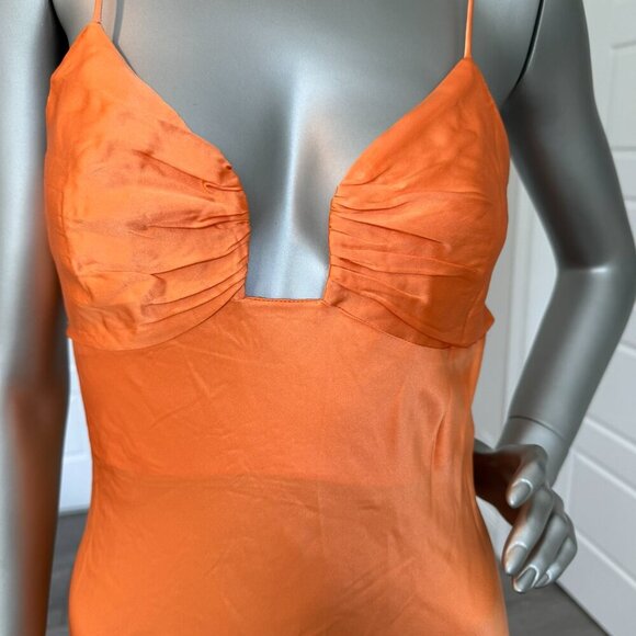 Revolve + Susana Monaco Midi 100% Silk Slip Dress square wire bias dress - Picture 5 of 7